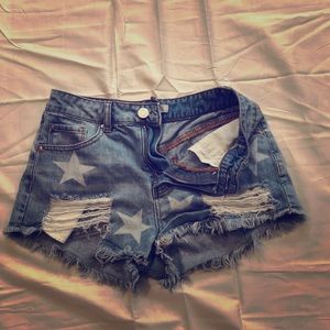 Star Denim Deconstructed Shorts
